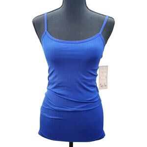 NWT JUST ONE Blue Camisole Tank Top M Bodycon Nylon Spandex Lined Sexy Formfit